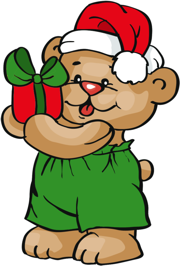 Christmas Teddy Bears Clip Art - Christmas Bear Clipart Png (640x931)