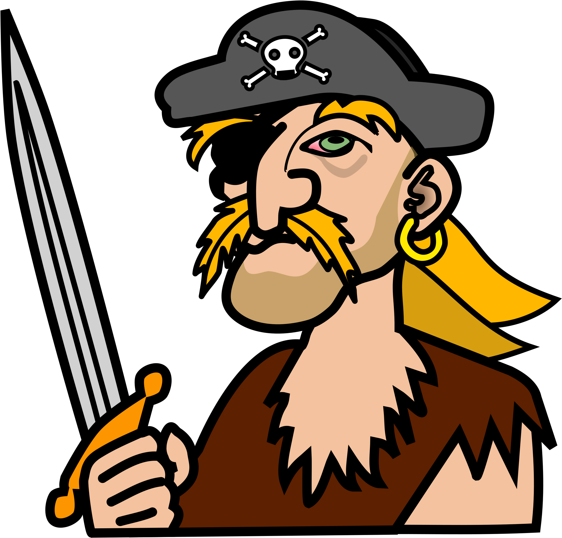 See Here Pirate Clip Art Free Download - Pirate Clipart (2400x2306)