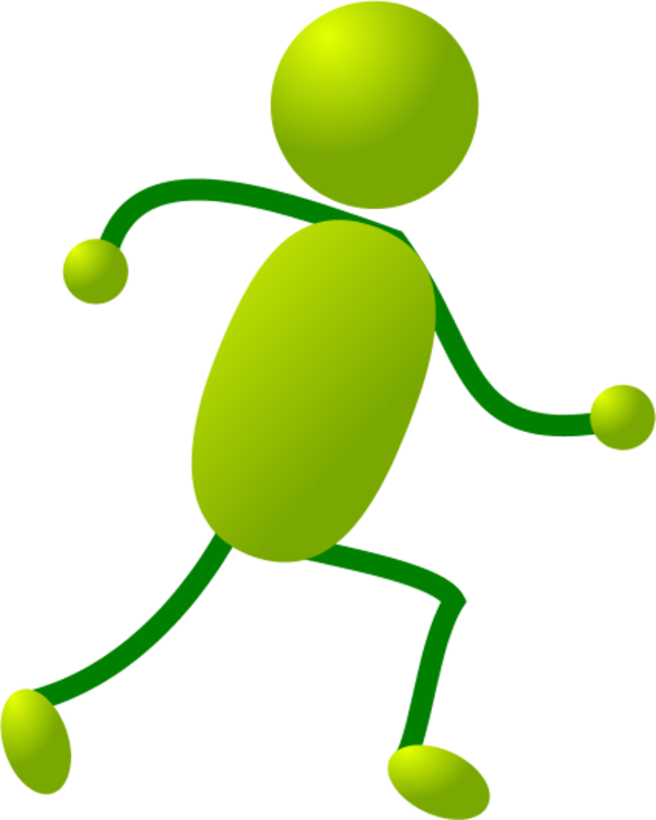 Transparent Cartoon People Dancing Clipart - Stick Man Running (600x750)