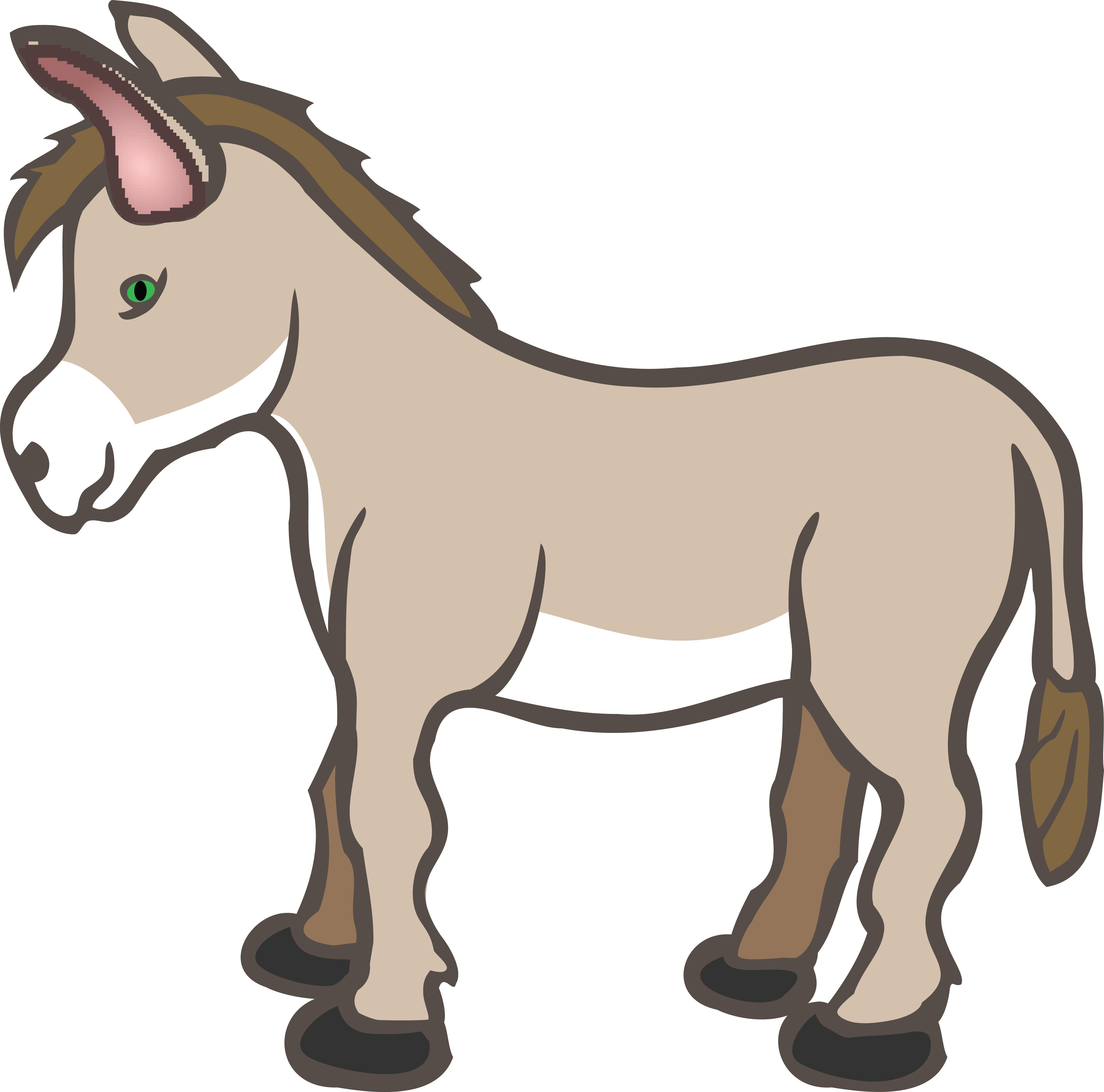 Free Clipart Of A Donkey - Donkey Clipart (4000x3957)