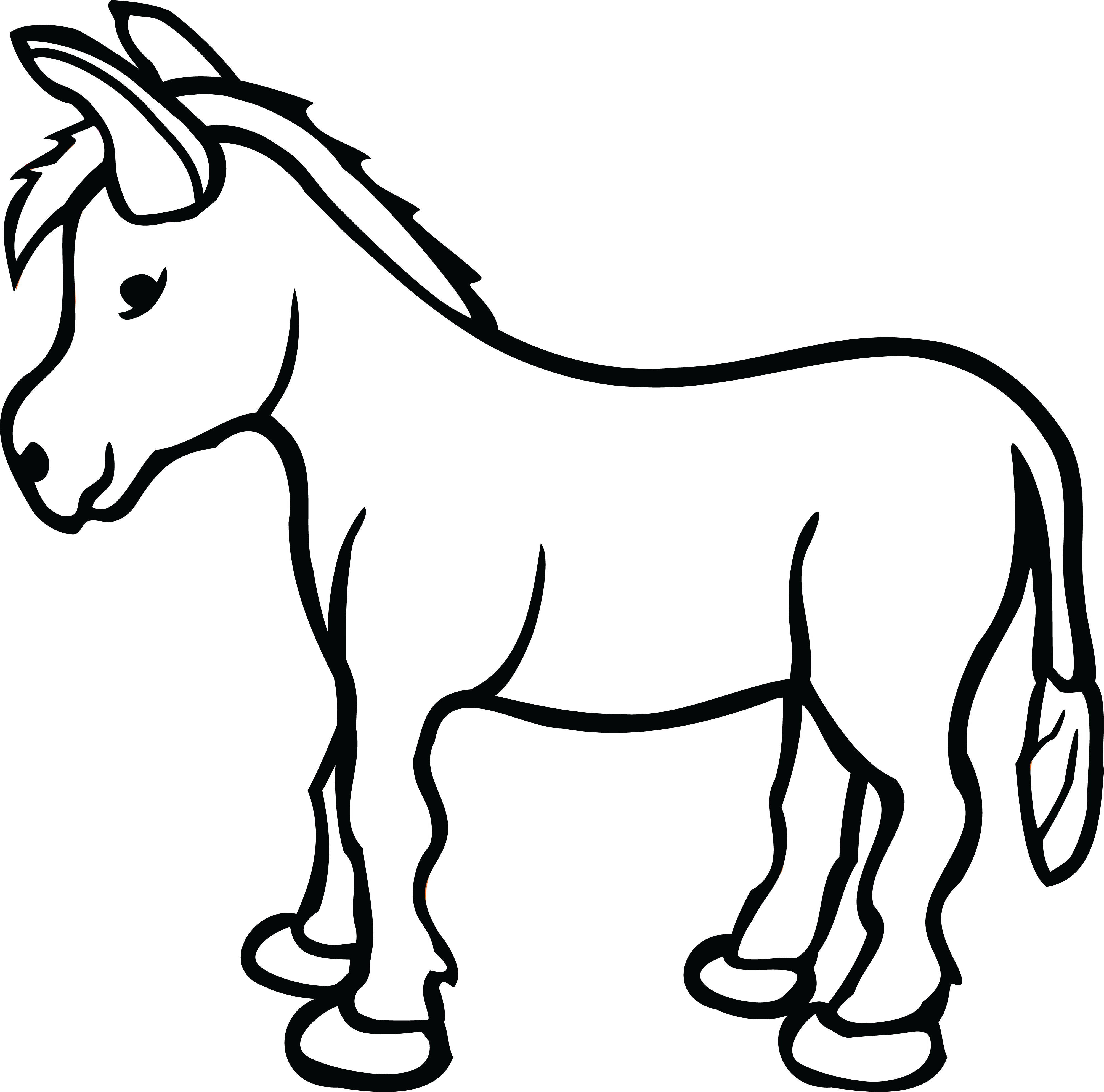 Free Clipart Of A Donkey - Donkey Clipart (4000x3957)