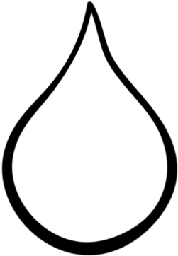 Black Drop Cliparts - Black And White Water Droplet (486x486)