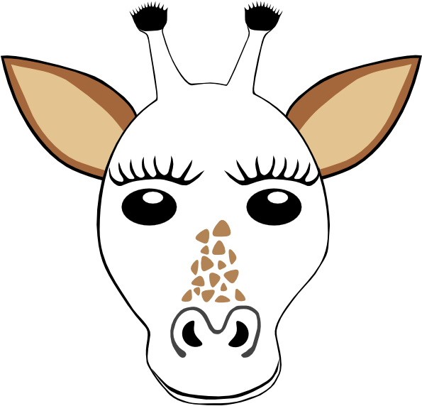 Pin Donkey Clipart Face Mask - Giraffe Head Coloring Pages (594x598)