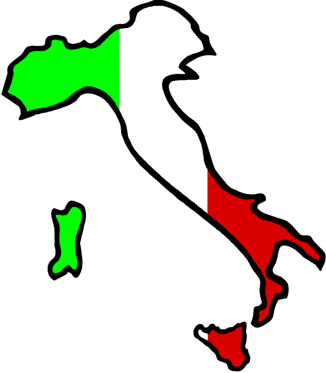 Italian - Cartoon Map Of Italy (656x750)