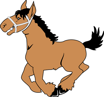 Horse Galloping Cartoon Movement Racing Eq - Horse Clipart Transparent (365x340)