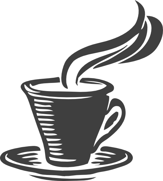 Coffee Mug Clip Art At Clker - Cup Of Tea Black And White (540x598)