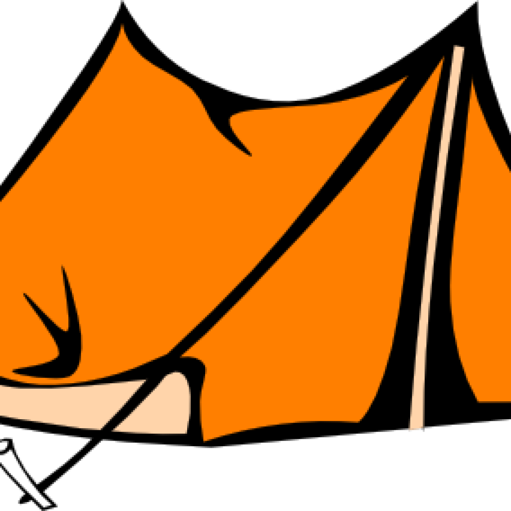 Tent Clipart Orange Tent Clip Art At Clker Vector Clip - Camping Lantern Coloring Page (1024x1024)