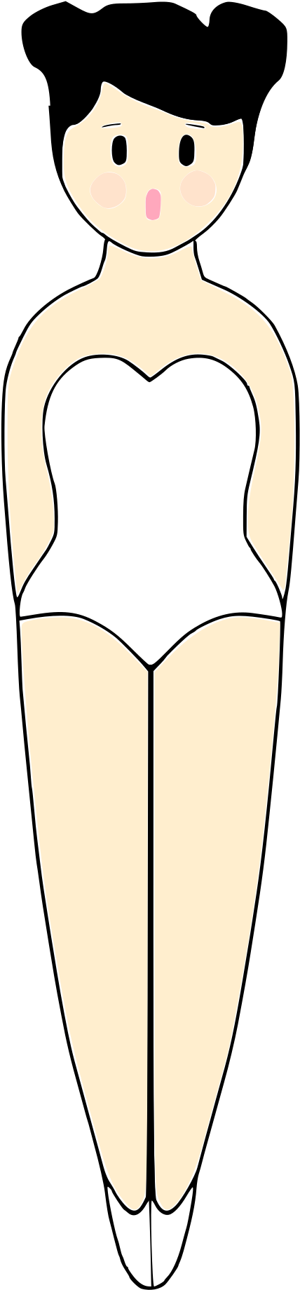 Free Ballerina Pencil Pal In Bathing Suit - Cartoon (1697x2400)