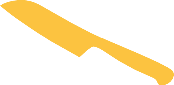 Chef Knife Yellow Clip Art At Clker - Chef Knife Vector Png (600x294)
