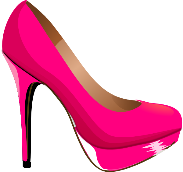 Kids Pink Heels Clip Art Pink Highheal Shoe Clip Art - Pink High Heel Clipart (600x565)