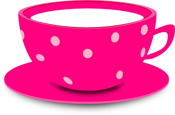 Tea Cup Pink Clip Art At Vector Clip Art - Cute Tea Cup Clipart (600x394)