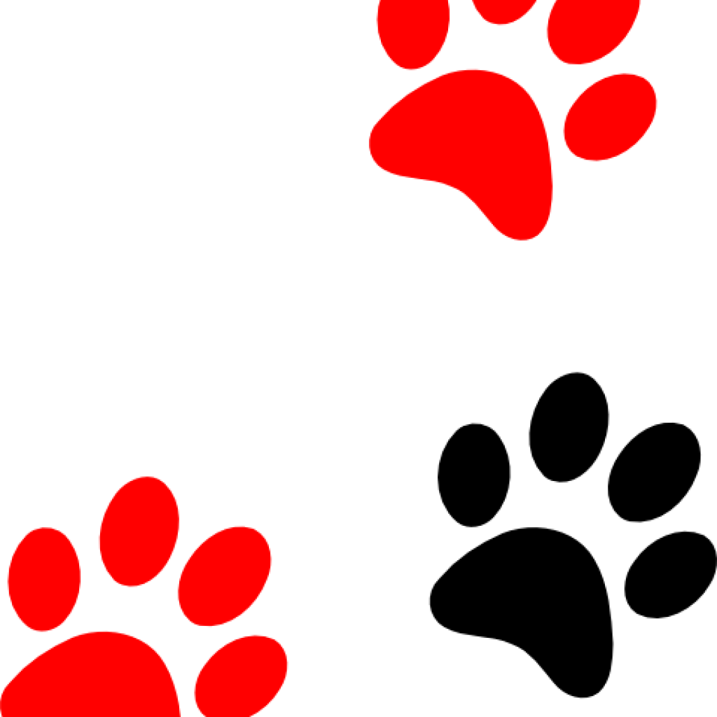 Paw Print Clip Art Blackred Paw Print Clip Art At Clker - Paw Print Clip Art (1024x1024)