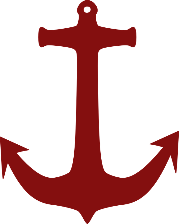 Anchor Harbor Ship Red Marine - Anchor Clip Art (576x720)