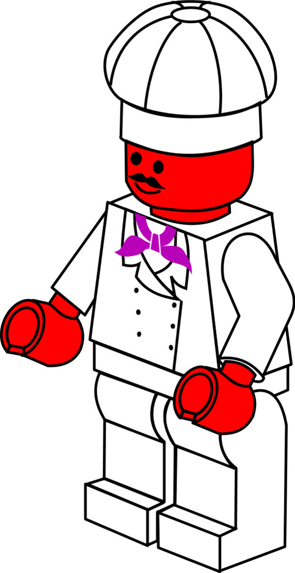 Lego Town Chef - Lego Vector (600x1165)