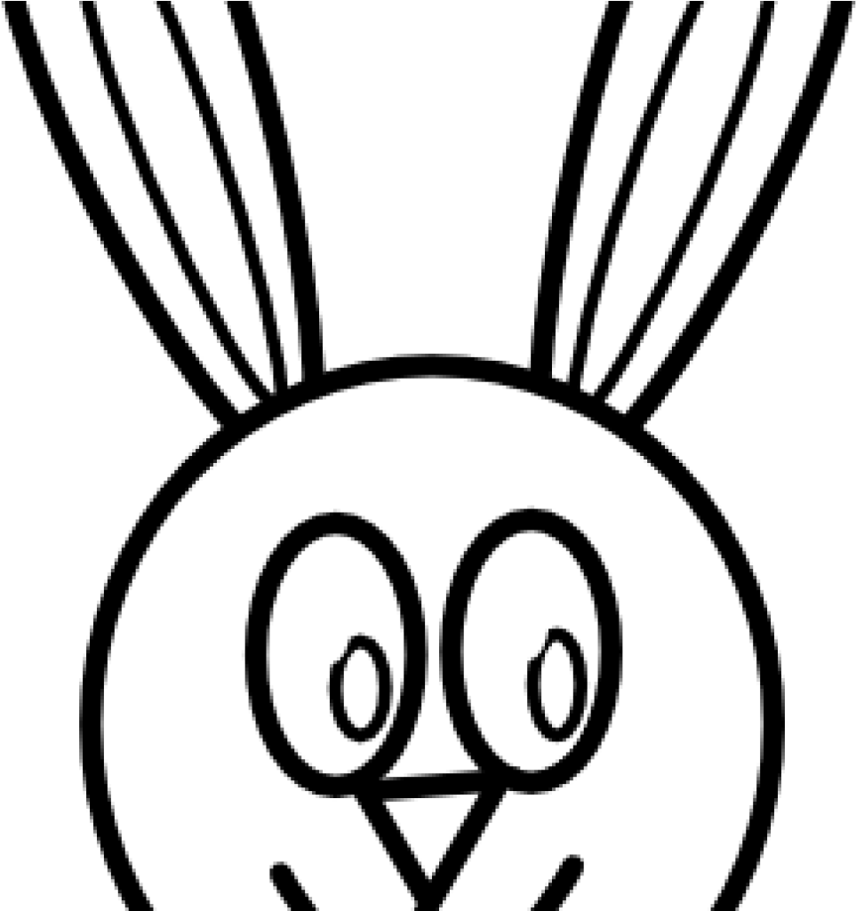 Bunny Clipart Black And White Black And White Bunny - Karweshk (1024x1024)