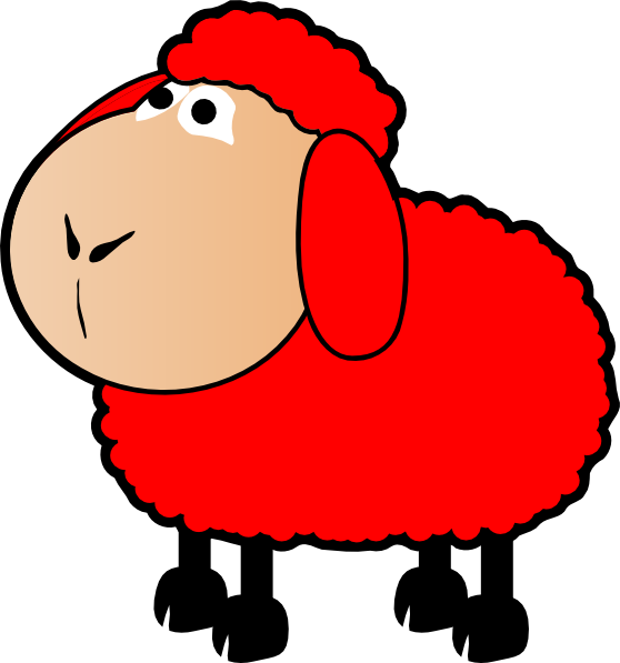 Red Sheep Clipart (558x597)