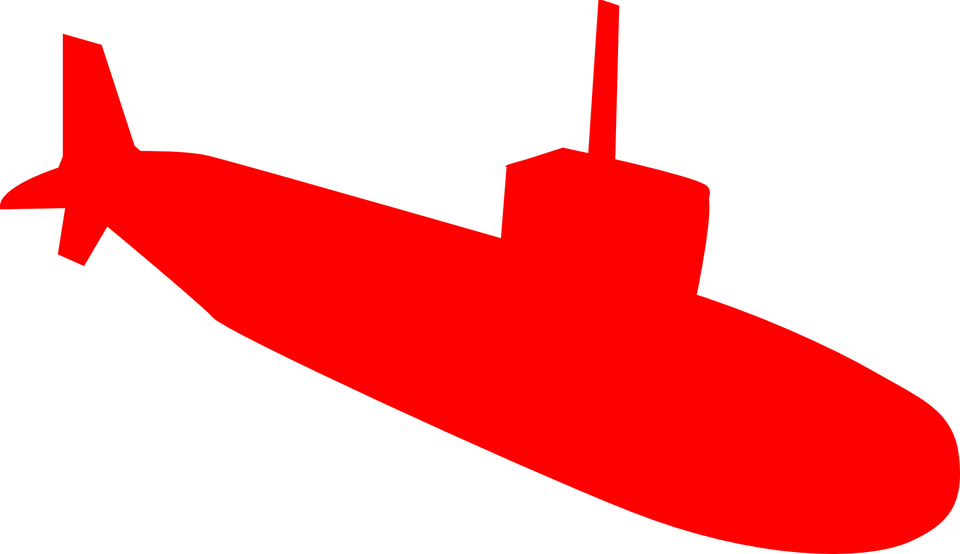 Submarine U-boat Boat Ship Underwater Red - Red Submarine Png (960x554)