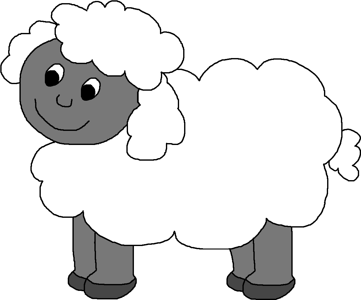 Sheep Clip Art - Clipart Of Sheep Black N White (1165x966)