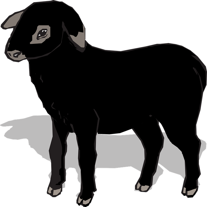 Clipart Black Sheep (719x720)