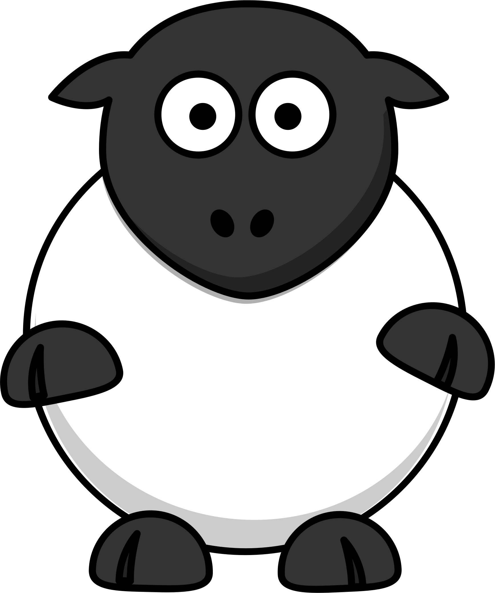 Silly Sheep - Cartoon Sheep (1735x2078)