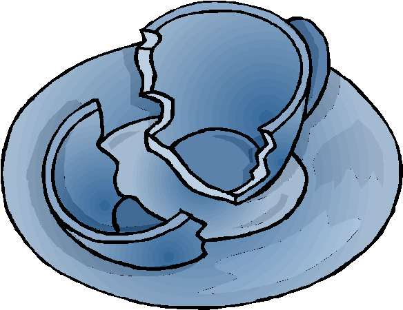 An Unclean Vessel - Broken Tea Cup Clip Art (591x452)
