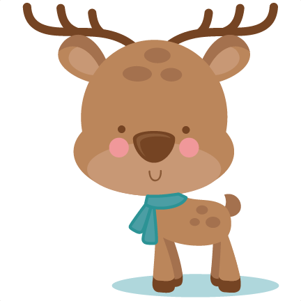 Girl Winter Deer Svg Scrapbook Cut File Cute Clipart - Winter Deer Clipart (432x432)