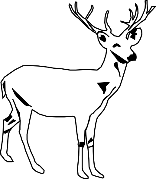 Deer Clip Art - Deer Black And White (516x594)