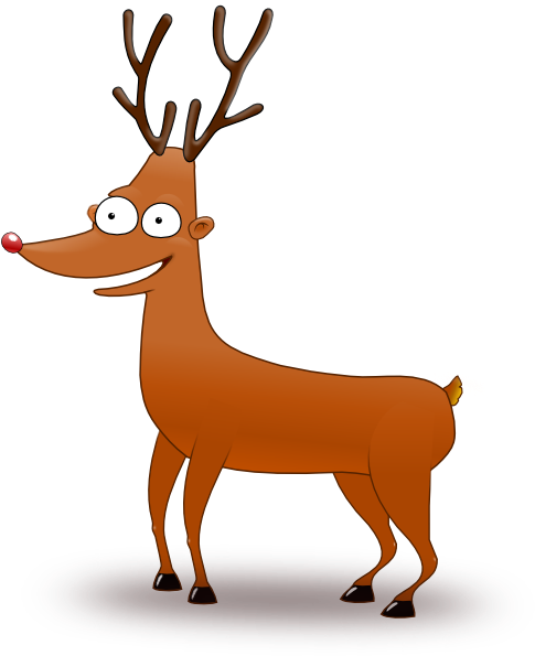 Cartoon Reindeer Clip Art At Clker Com Vector Clip - Reindeer .png (492x594)