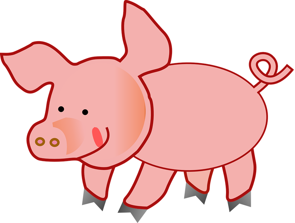 Cattle Sheep Farm Clip Art - Cute Pig Clipart (950x720)