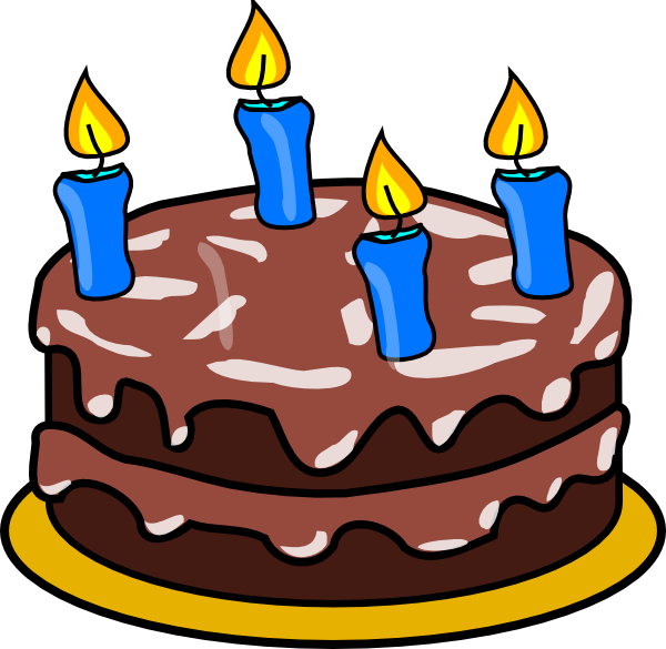 Clip Art Birthday Cake And Candles - Birthday Cake Clip Art (600x585)