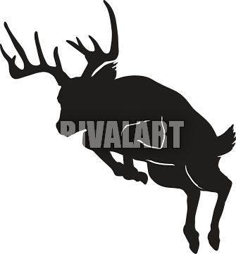 Jumping Deer Silhouette Clipart Panda - Whitetail Deer Silhouette Jumping (335x361)