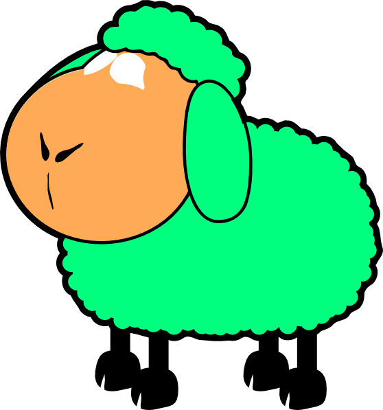 Green Sheep Clipart (558x597)