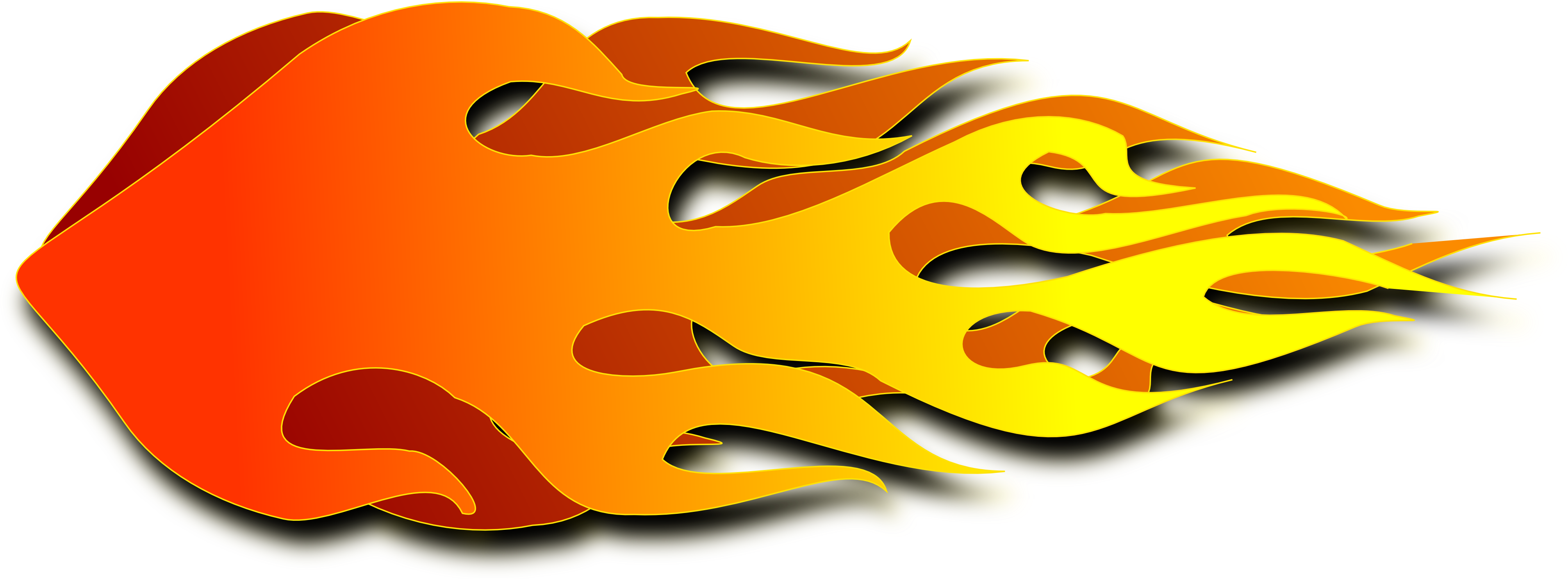 Race Car Clipart Flame - Rocket Flames Clipart (3840x1412)