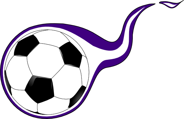 Purple Flame Soccer Ball Clip Art At Clker - Purple And Gold Soccer Ball (600x388)