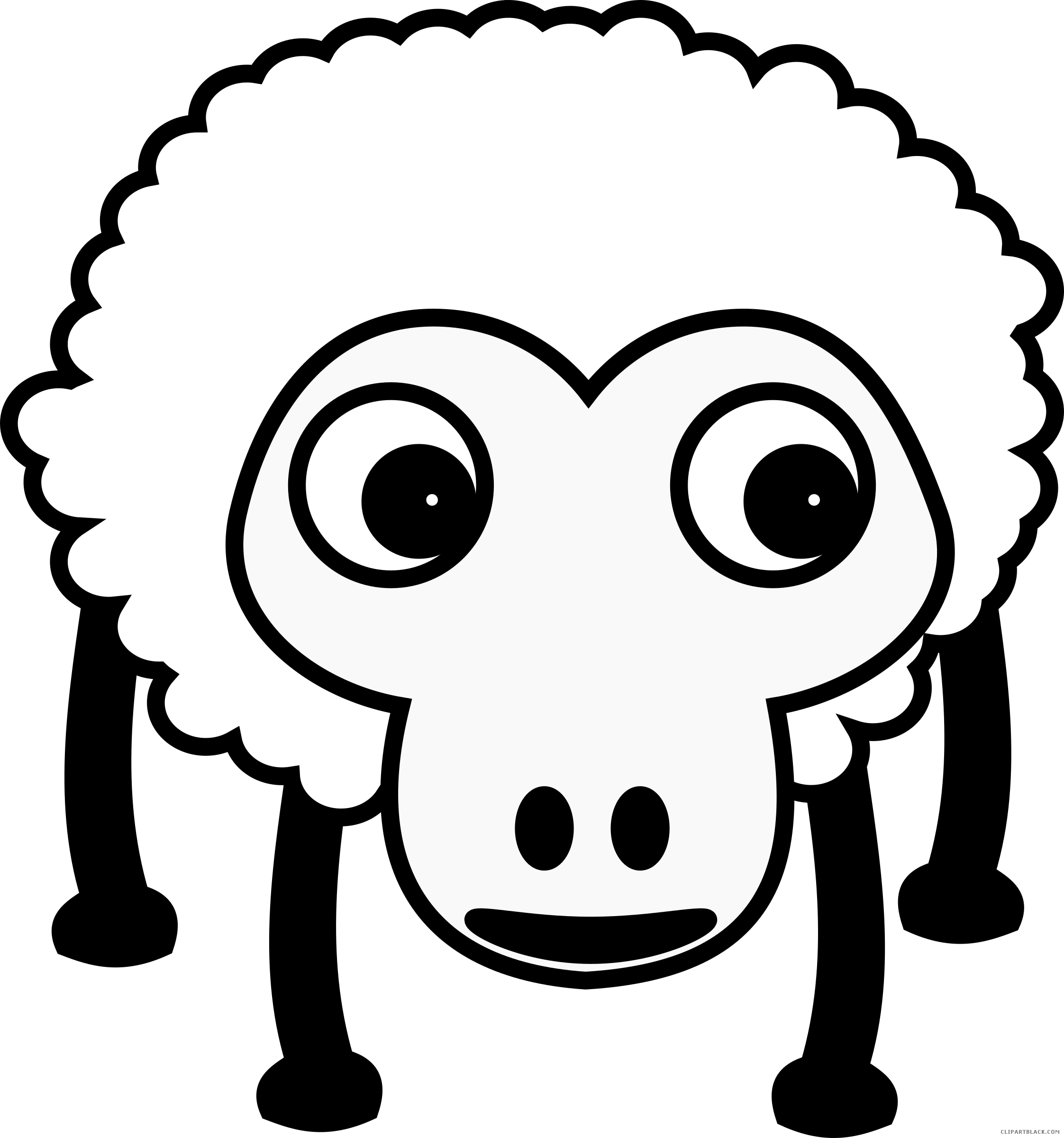 Sheep Clipart, Vector Clip Art Online, Royalty Free - การ์ตูน สี ขาว Png (2245x2400)
