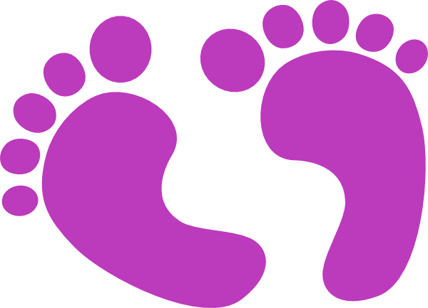 Girl Baby Shower Border Clipart Free Clip Art Images - Purple Baby Girl Clip Art (600x433)