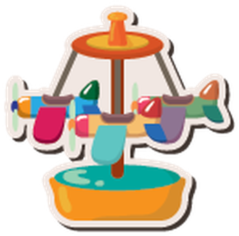 Cartoon Playground Stickers - Carousel (429x399)