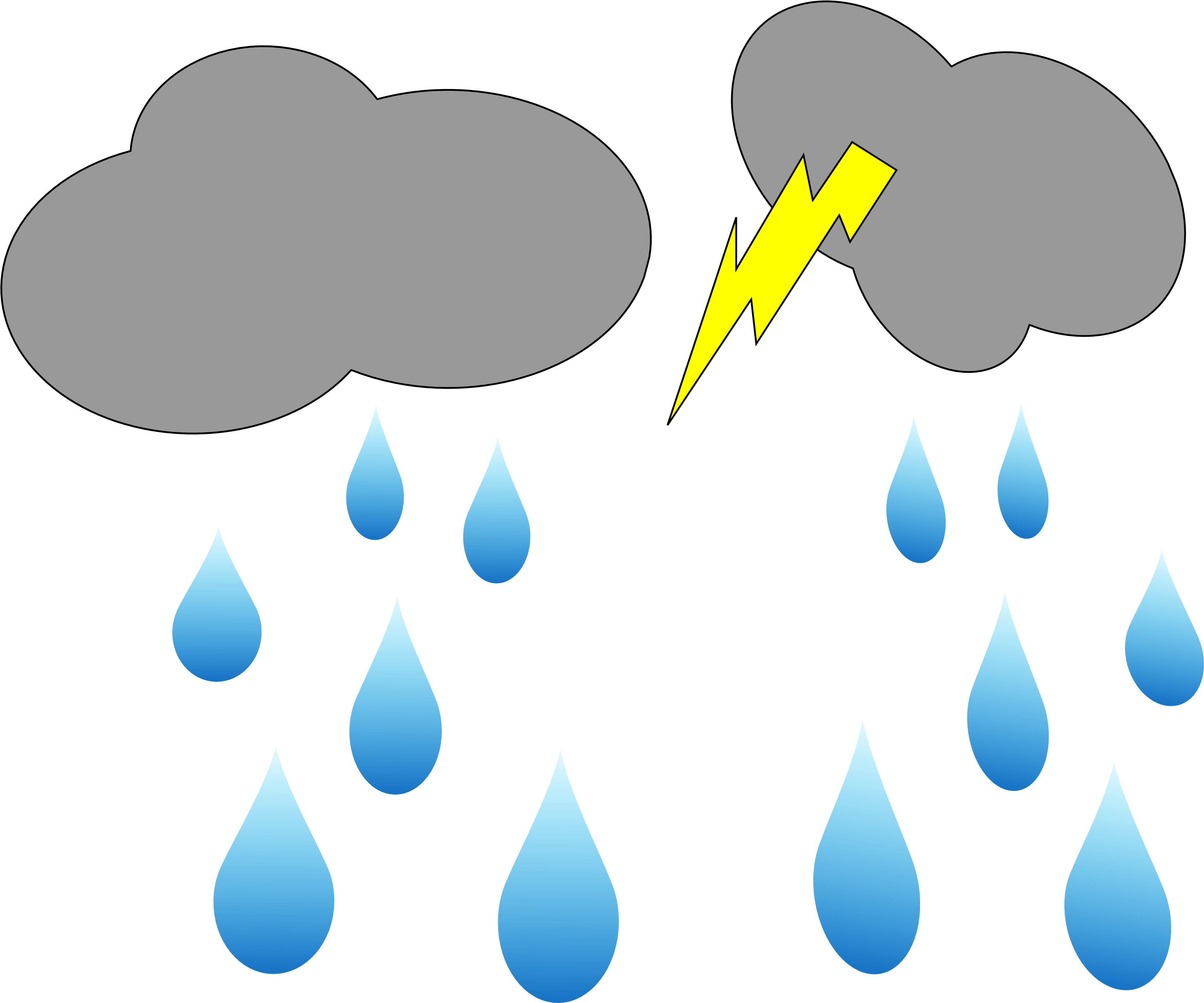 Lightning Rain Cloud Blog Clipart Clip - Rain Animation Clipart (3333x2789)