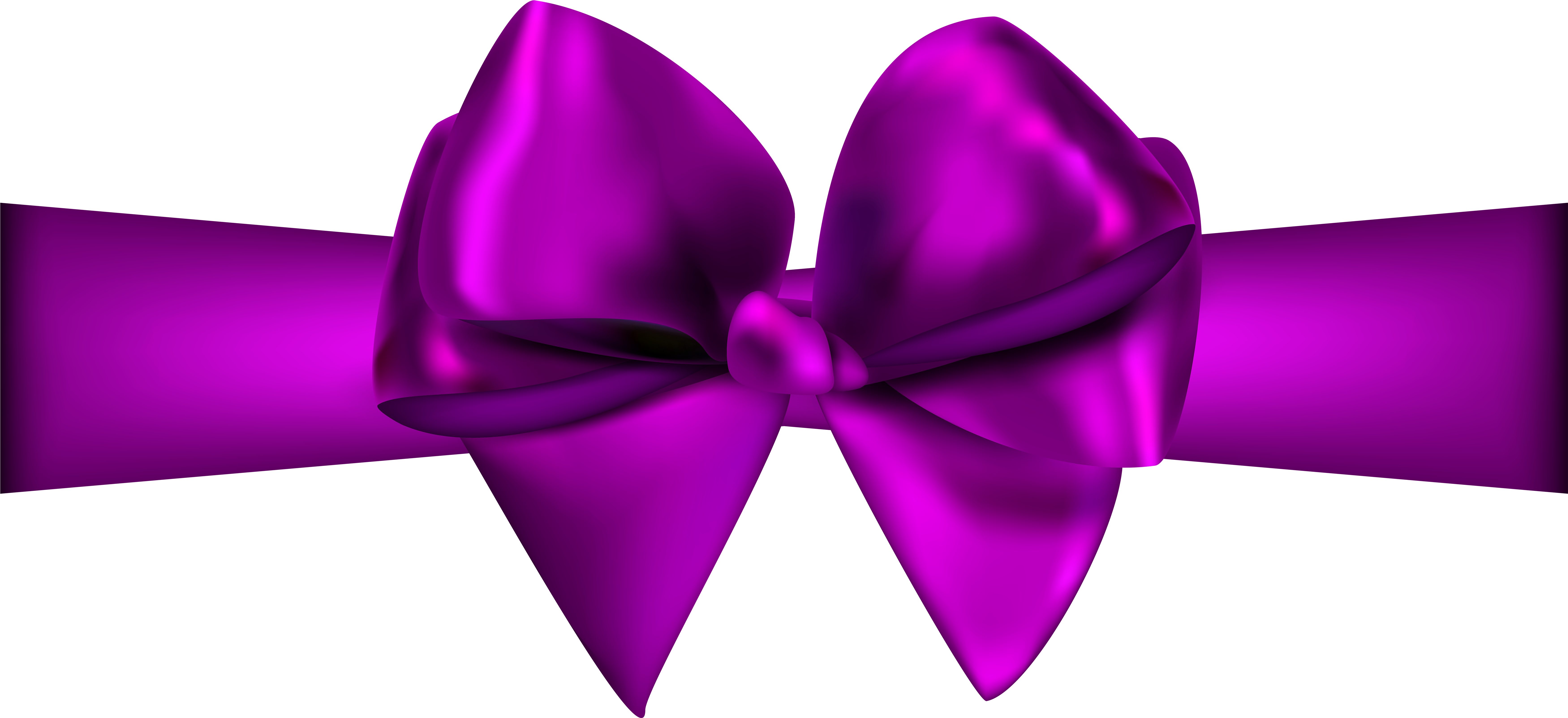 Purple Ribbon With Bow Png Clip Art - Red Ribbon Png (7000x3274)