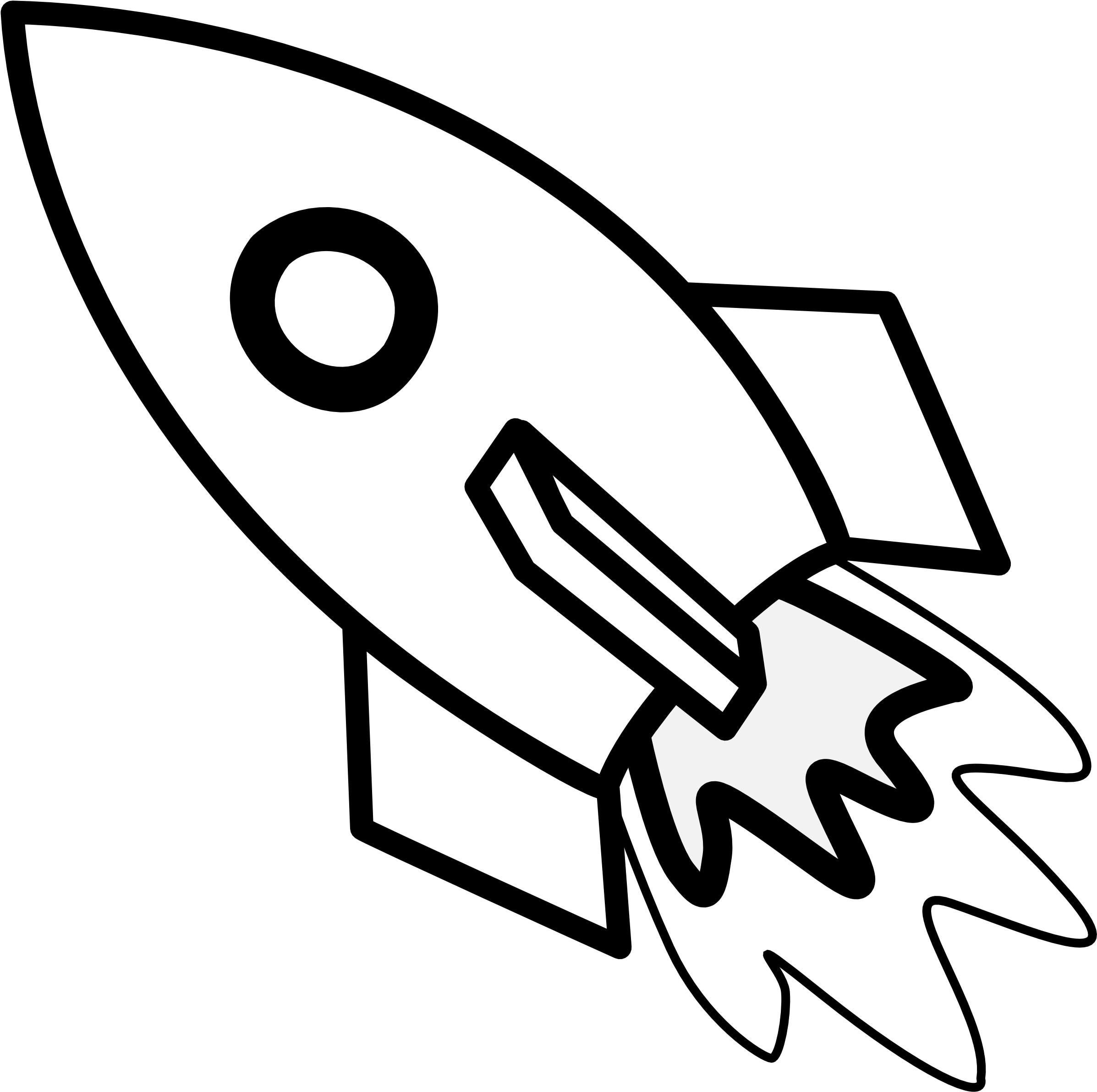 Rocketship Free Cartoon Rocket Ship Clip Art Free Clipart - Clip Art Black And White Rocket (2555x2555)