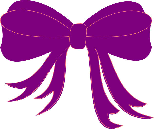 Purple Ribbon Clip Art At Clker - Bow Clip Art (600x504)