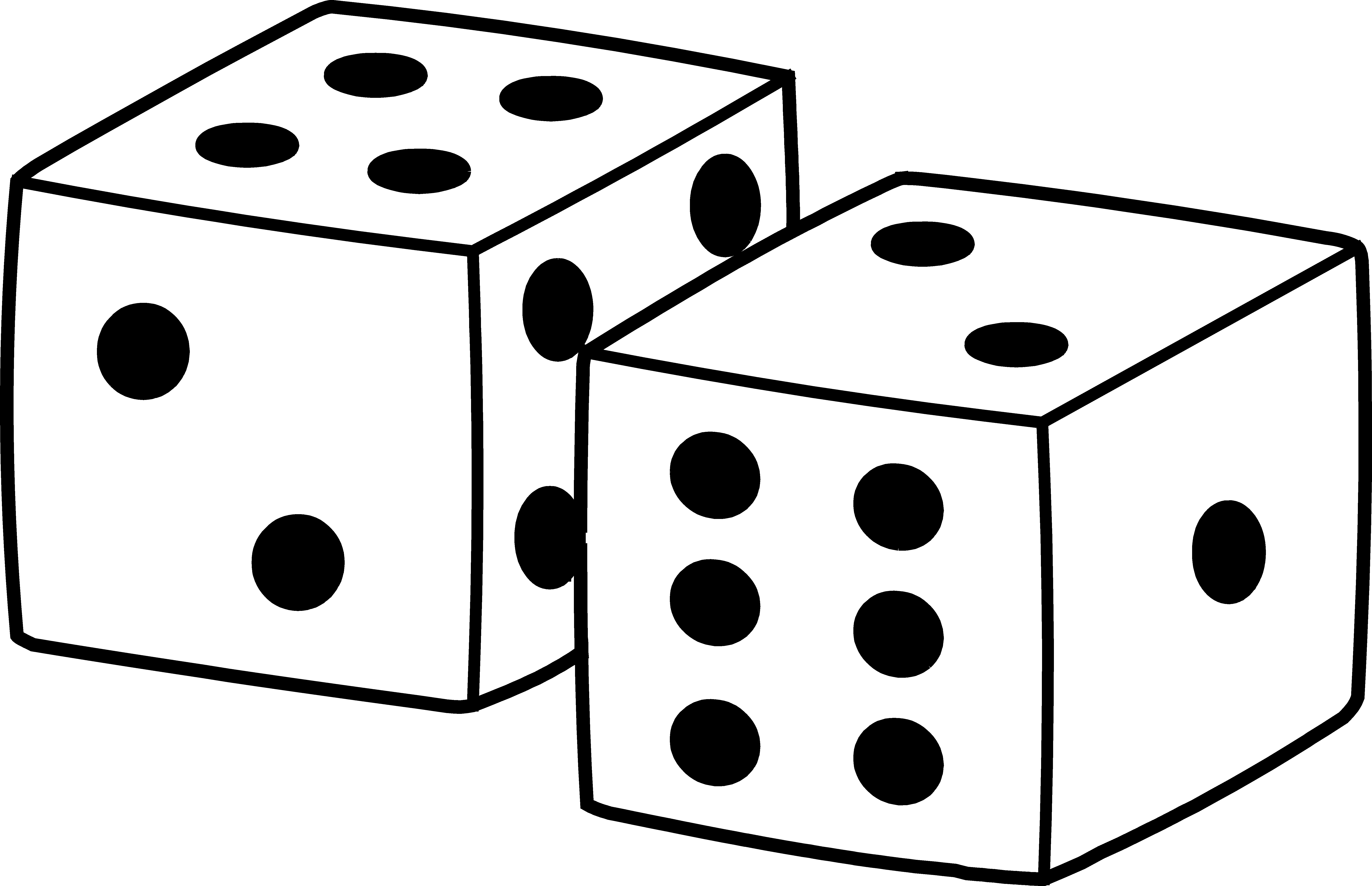 Dice Clip Art Things That Use Numbers Along With Red - Clip Art Black And White Dice (7177x4637)