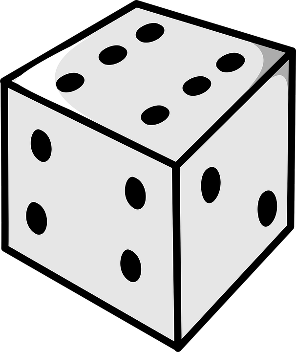 Cube Clipart Dice - Line Drawing Of Dice (606x720)
