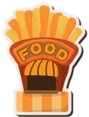 Cartoon Playground Stickers - French Fries (465x399)