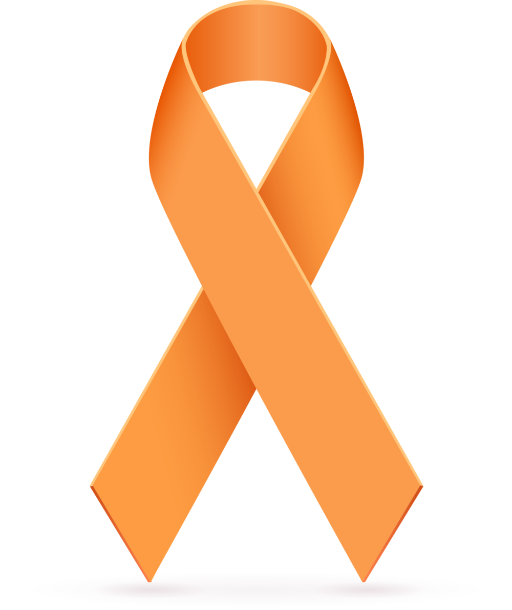 Majestic Orange Cancer Ribbon Clip Art Clipart Awareness - Orange Cancer Ribbon Png (1000x1190)