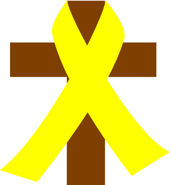 Cross With Cancer Ribbon Vector (546x595)