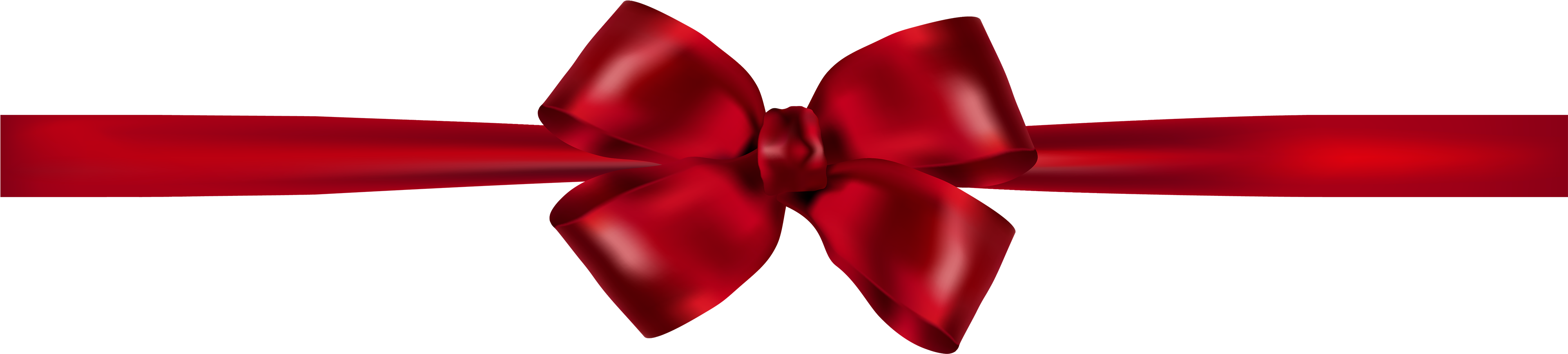 Beautiful Dark Red Ribbon Png Clipart - Fita Com Laço Vermelho Png (4000x991)