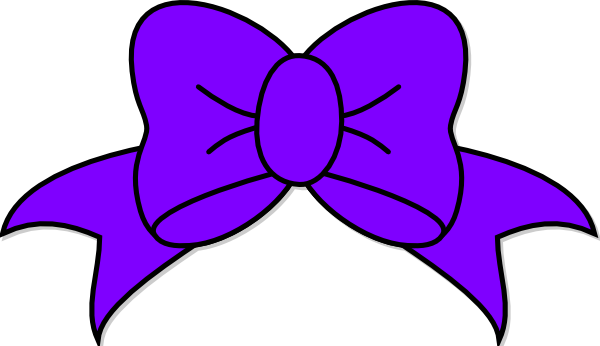 Purple Ribbon Clipart - Purple Bow Clipart (600x346)
