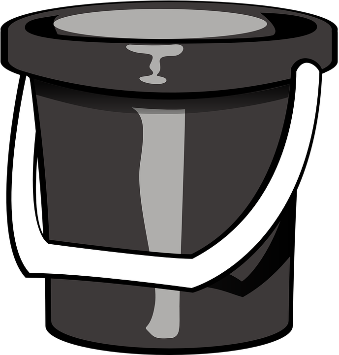 Gray Clipart Bucket - Cubeta Blanco Y Negro (734x720)