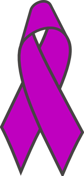 Purple Ribbon Clip Art At Clker Com Vector Clip Art - Large Purple Ribbon (288x599)
